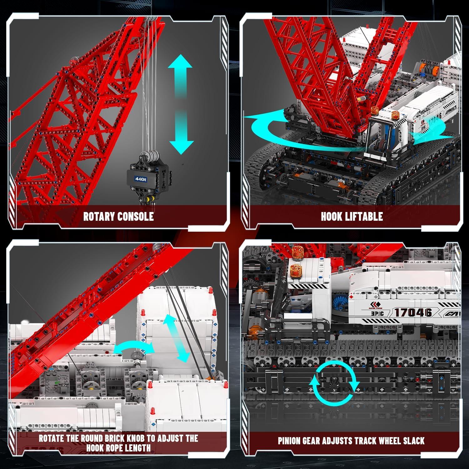 Grúa de Oruga Mould King LR16000 4494 Piezas Control Remoto