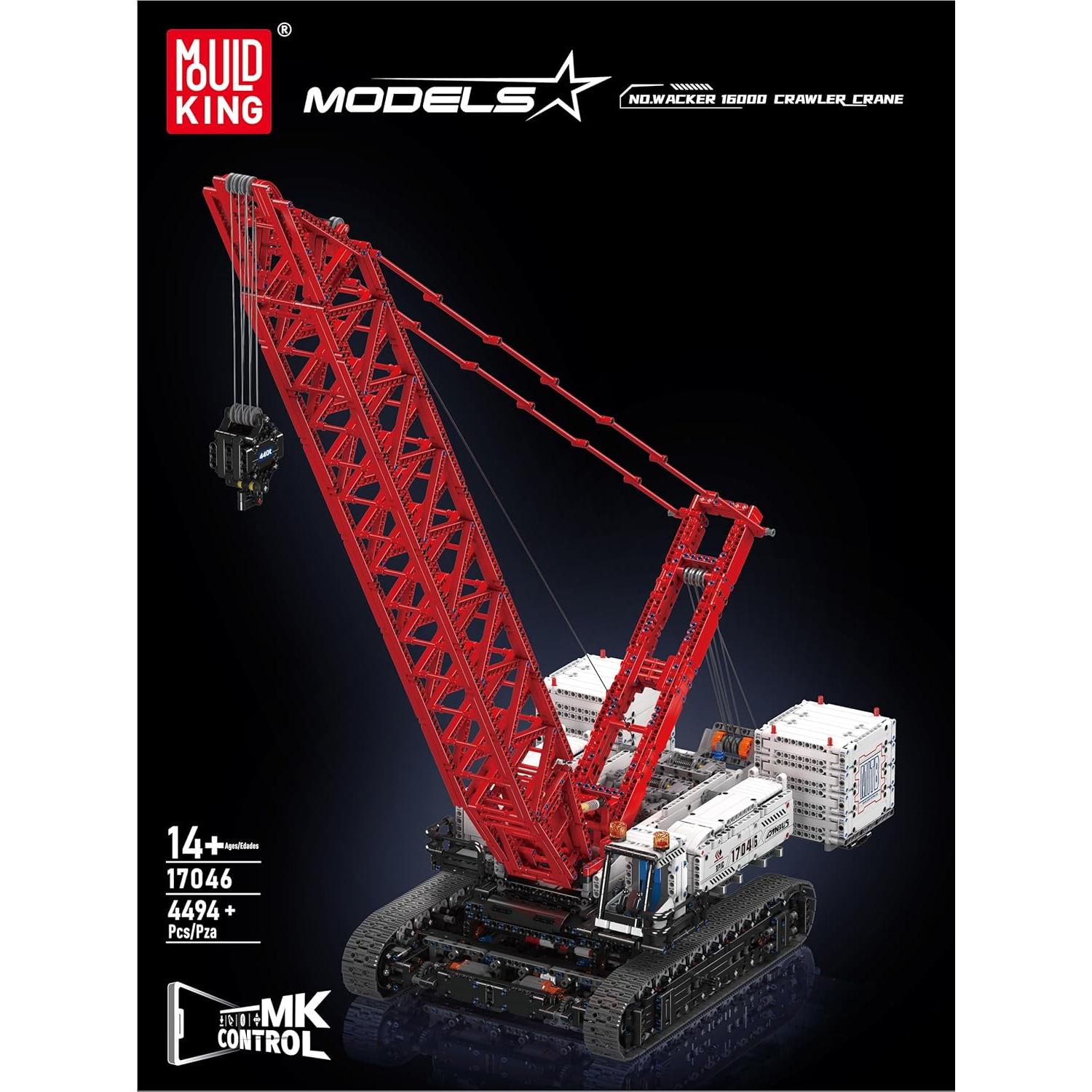 Grúa de Oruga Mould King LR16000 4494 Piezas Control Remoto