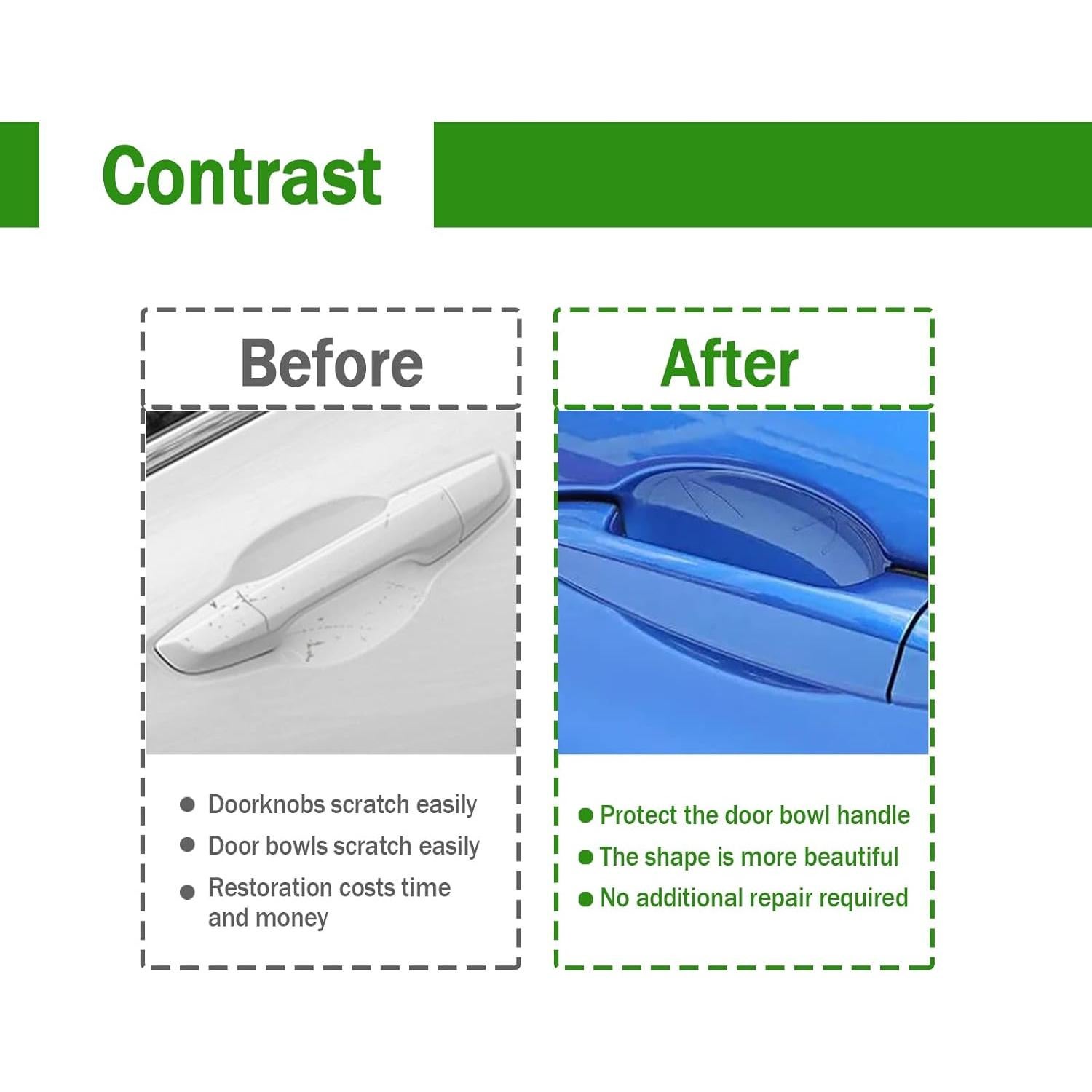 4 Piezas Protector de Arañazos para Tazón de Puerta KEVWR