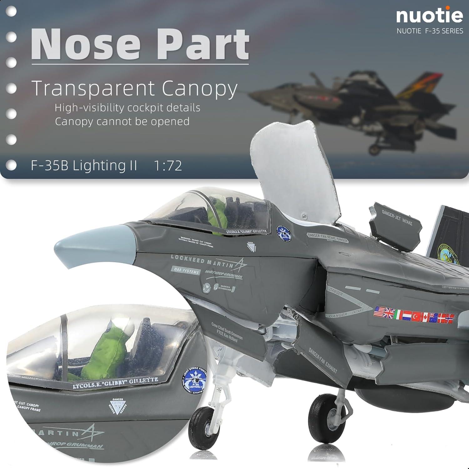 Modelo F-35 Lightning II NUOTIE 1:72 Metal con Soporte