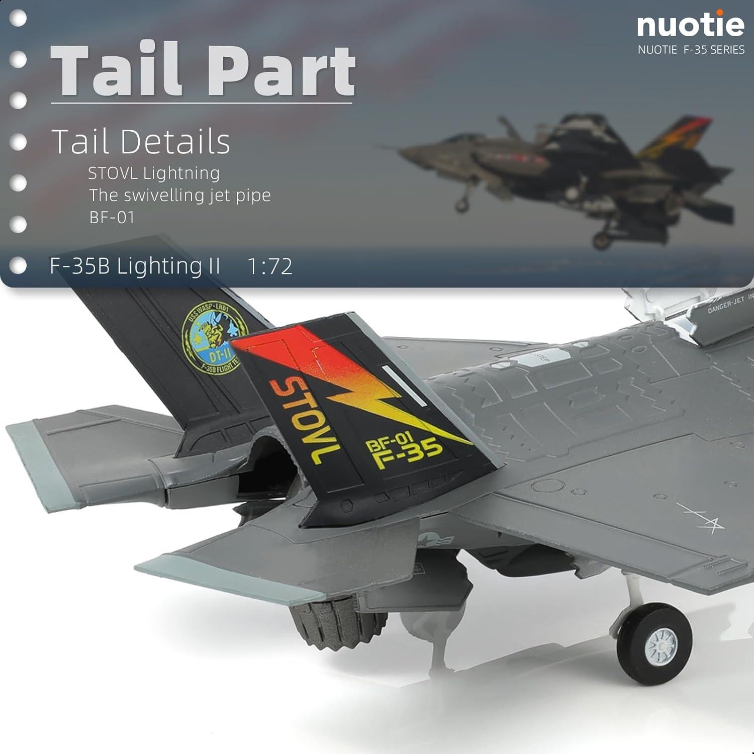 Modelo F-35 Lightning II NUOTIE 1:72 Metal con Soporte