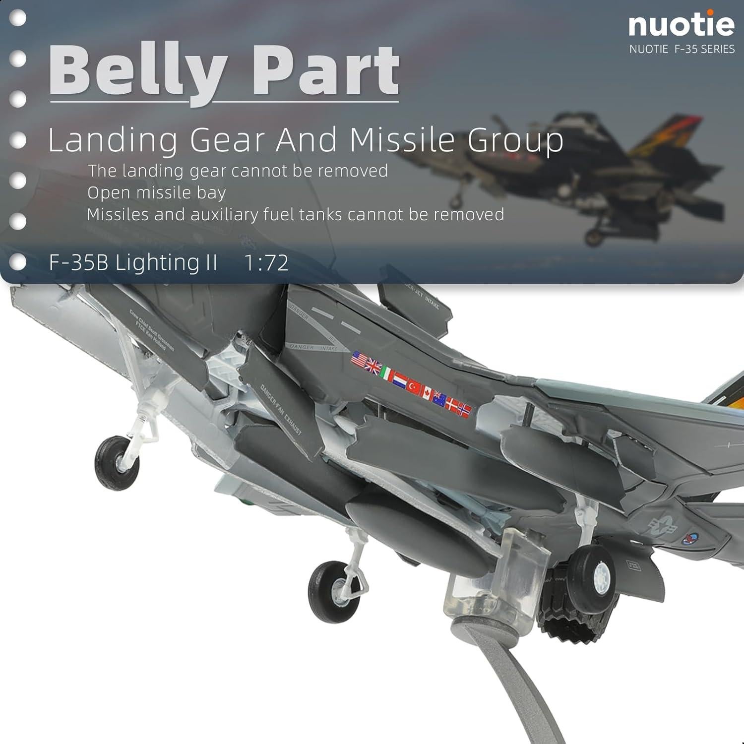 Modelo F-35 Lightning II NUOTIE 1:72 Metal con Soporte