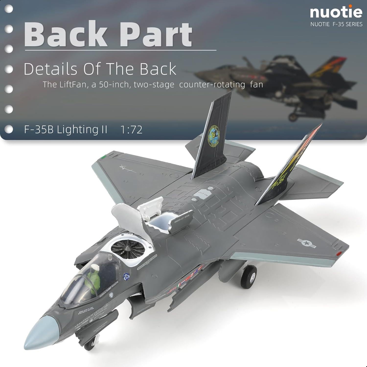 Modelo F-35 Lightning II NUOTIE 1:72 Metal con Soporte