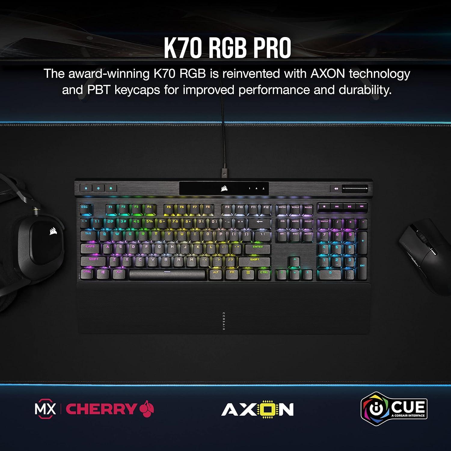 Teclado Mecánico Corsair K70 RGB PRO con Interruptores MX Rojos