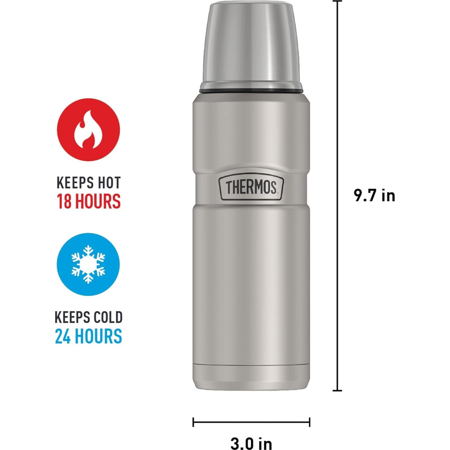 Botella Compacta THERMOS Acero Inoxidable 473 ml Aislamiento