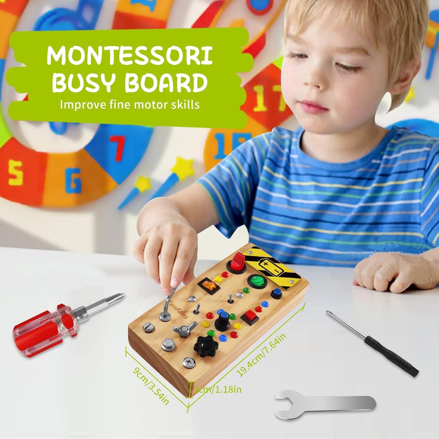 Tablero Ocupado Montessori TenFans con 8 Modos de Luz LED