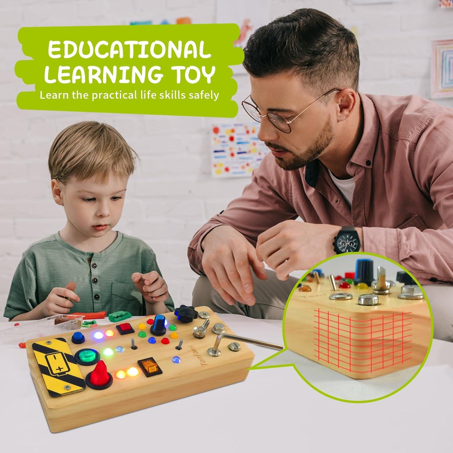 Tablero Ocupado Montessori TenFans con 8 Modos de Luz LED