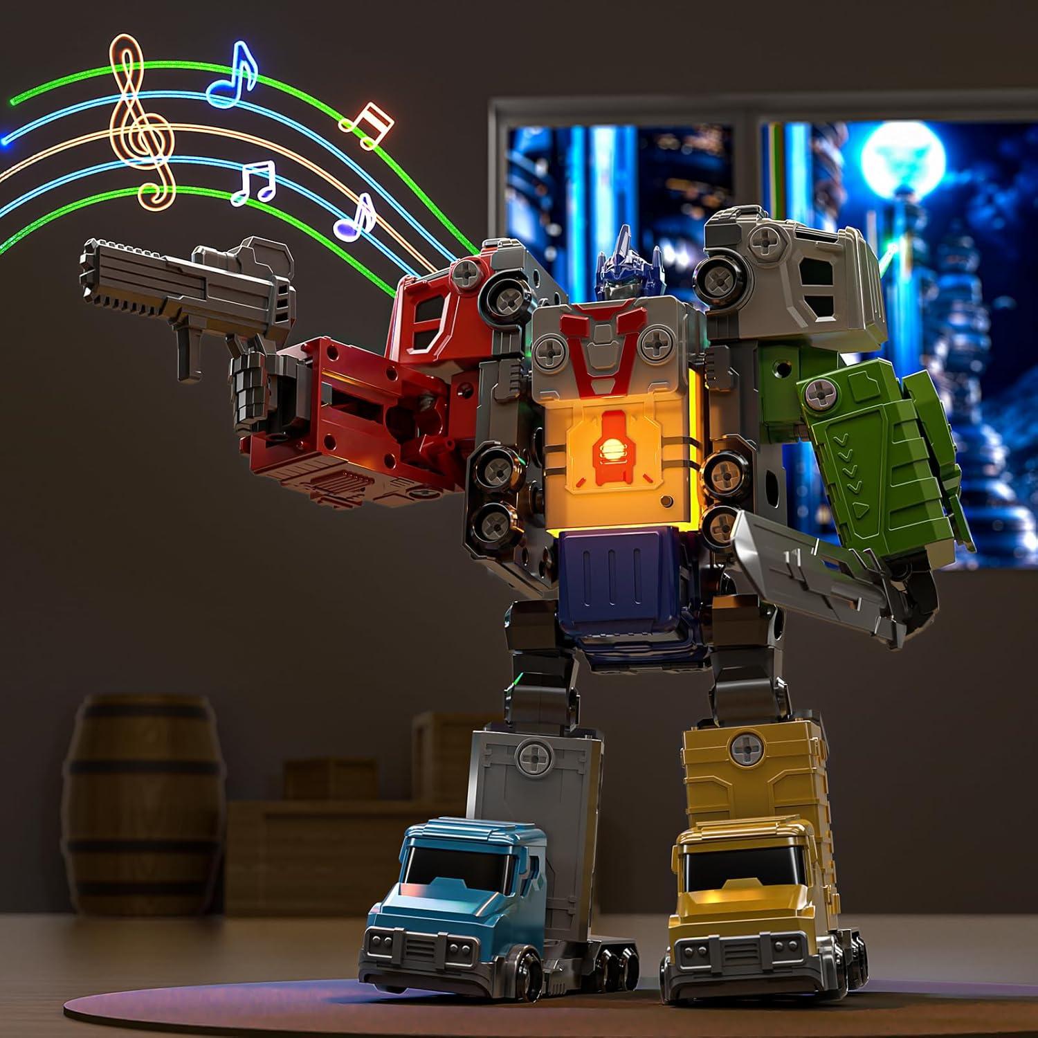 Juguetes Desarmables 5 en 1 WATUDOU Robot con Luz y Sonido