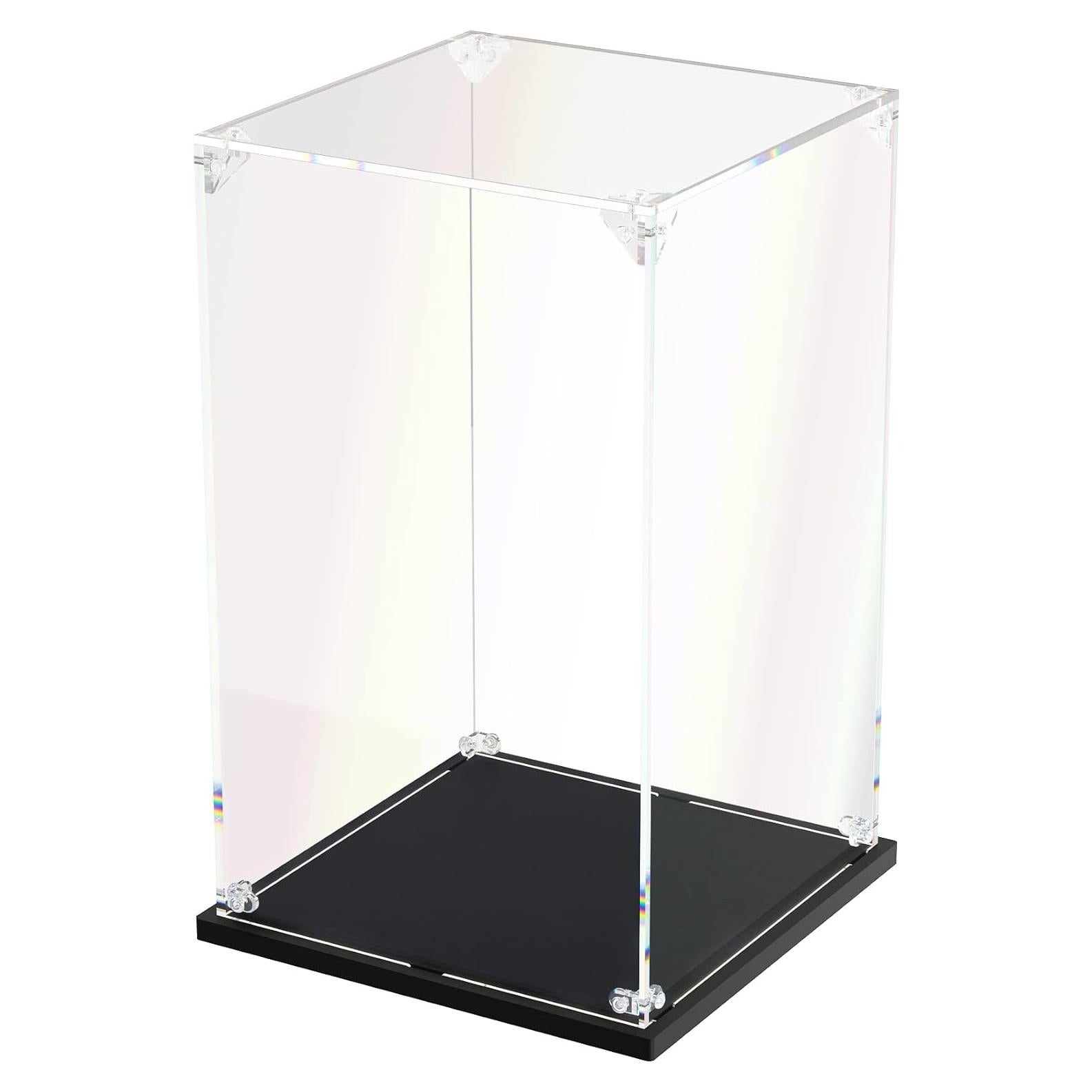 Clear Acrylic Display Case, Self-Assemble Showcase for Collectibles, Action Figures, Dolls, Toys - Alternative Glass Box for Commemorative Gifts (6x6x10 inch, 15x15x25 cm)