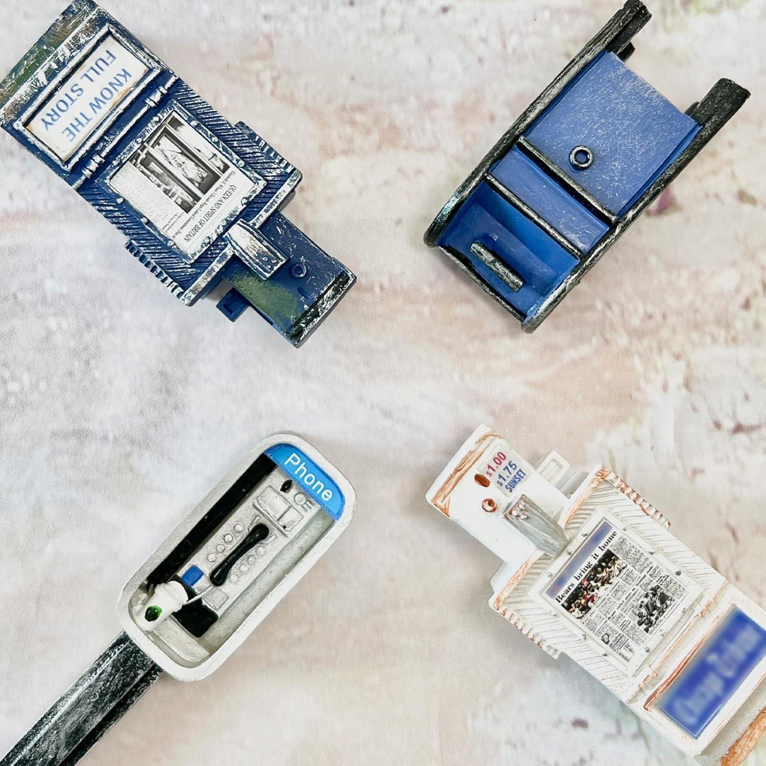 Mini Teléfono Público Vintage OLANKE 1:12 Decoración Casa Muñecas