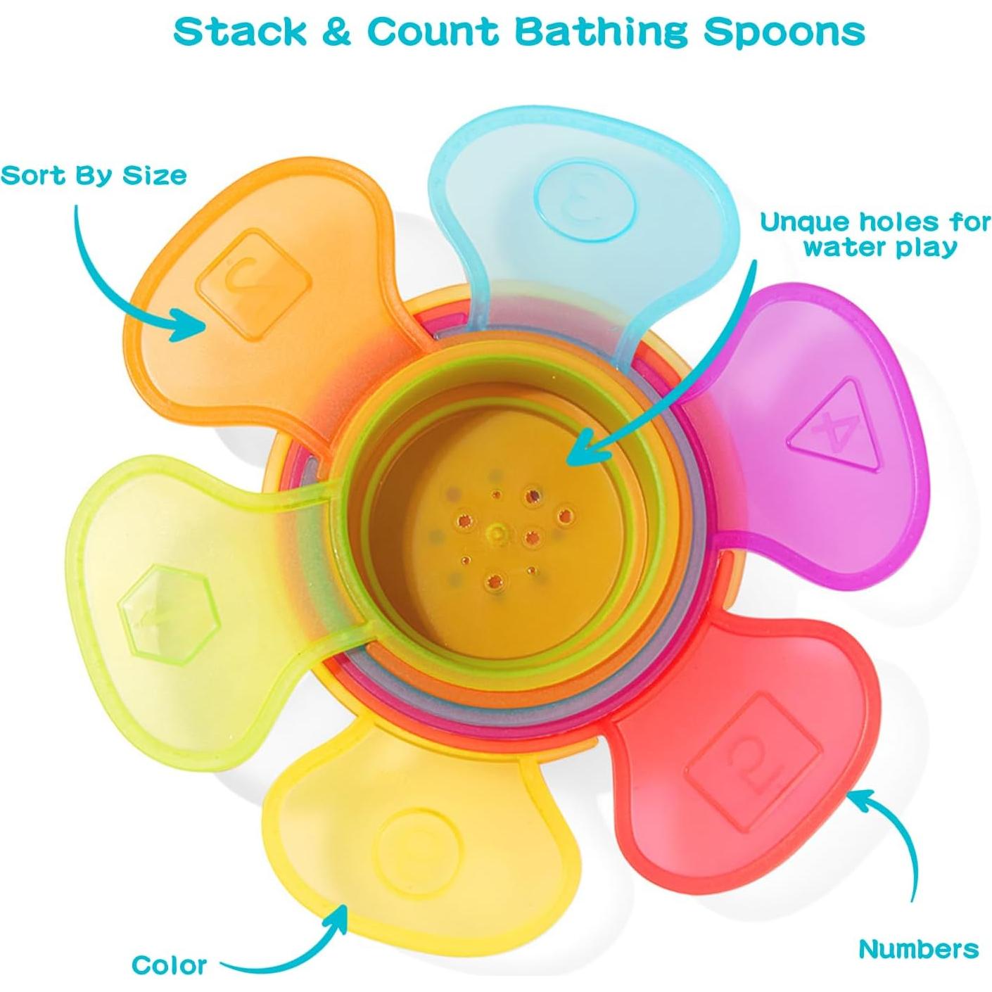 Juguetes de baño AMCHSURI 11 piezas arcoíris para bebés