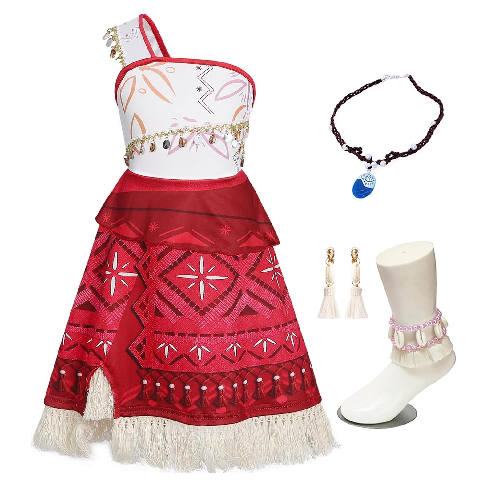 COTRIO Princess Dress Up for Girls Halloween Costume for Girl Dress Up Clothes Toddler Kids Outfit with Accessories Necklace