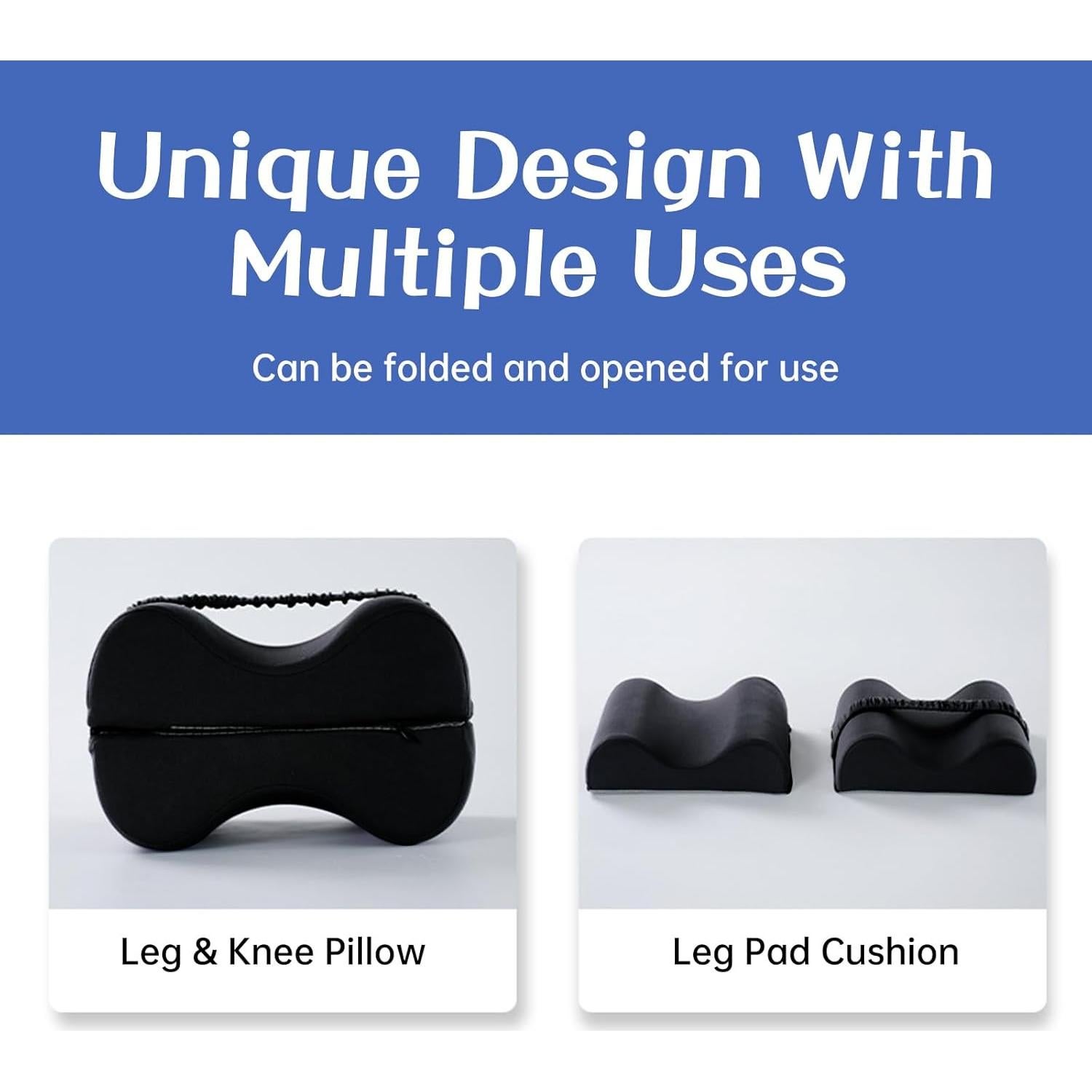 Almohada de Espuma de Memoria Reidio para Piernas Plegable 2-en-1