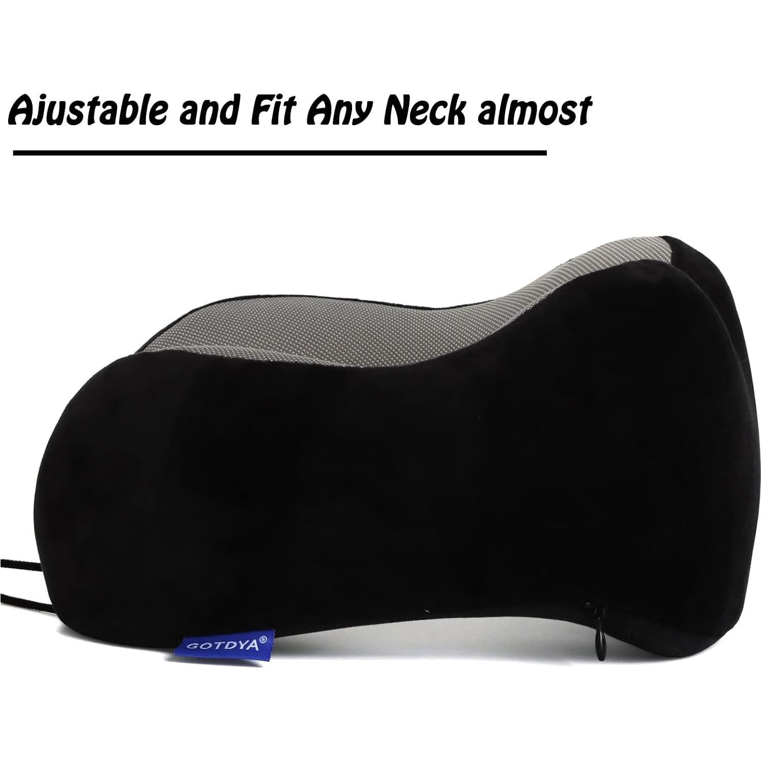 Almohada de Viaje GOTDYA 100% Espuma de Memoria Negra 28x23.4cm