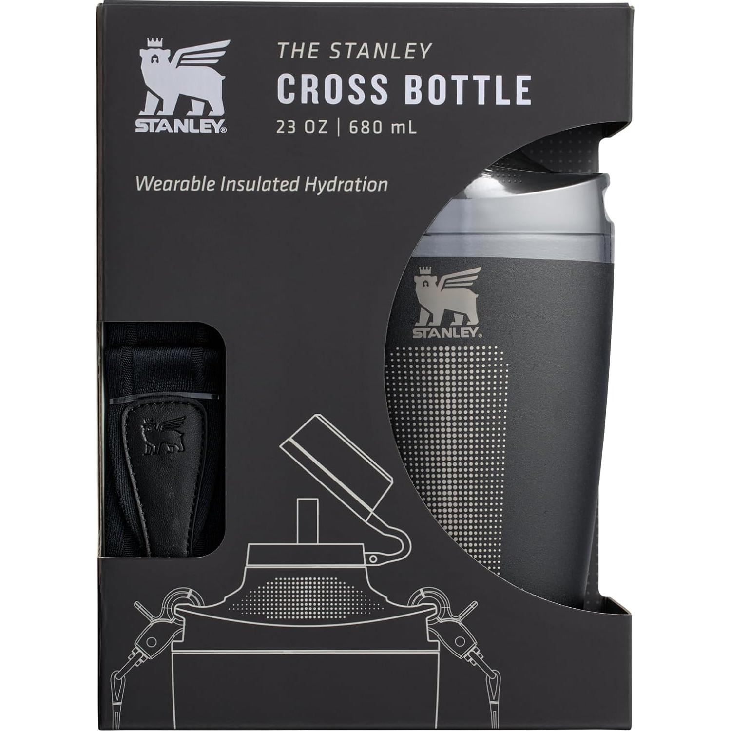 Botella de Agua Stanley Cross 680 ml | Acero Inoxidable Negro