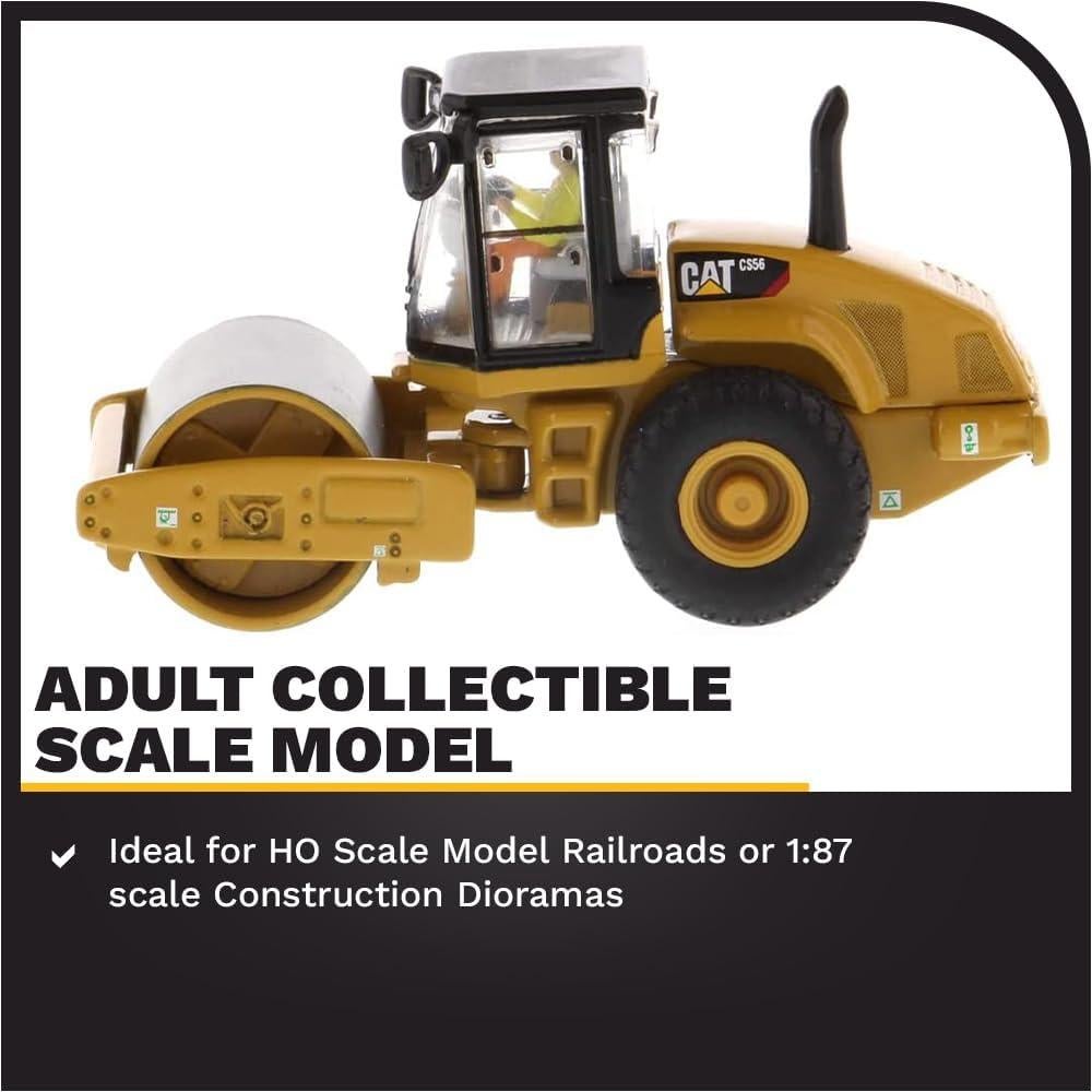 Compactador Caterpillar CS56 Diecast 1:87 Detalles Realistas