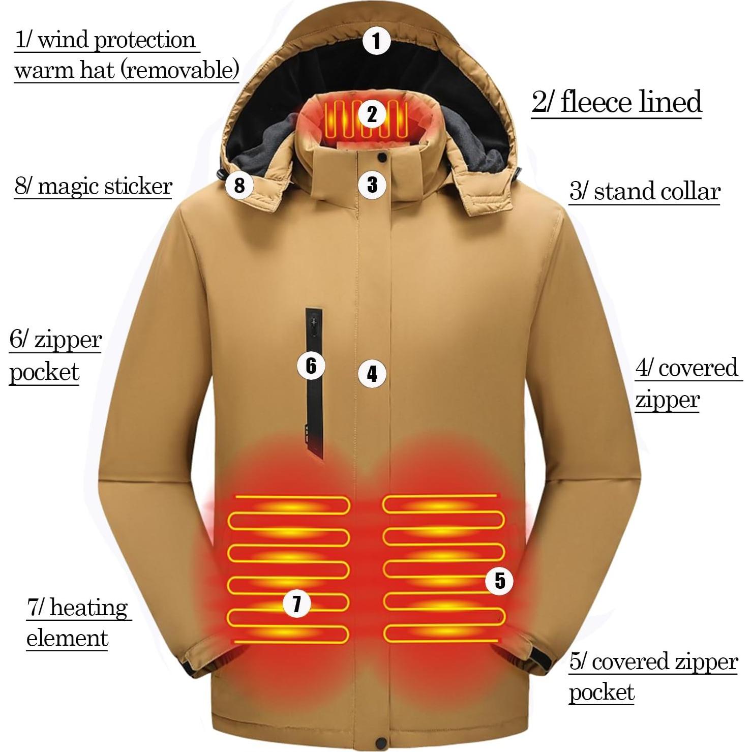 Chaqueta Térmica para Hombre TAMEYA con Capucha Desmontable