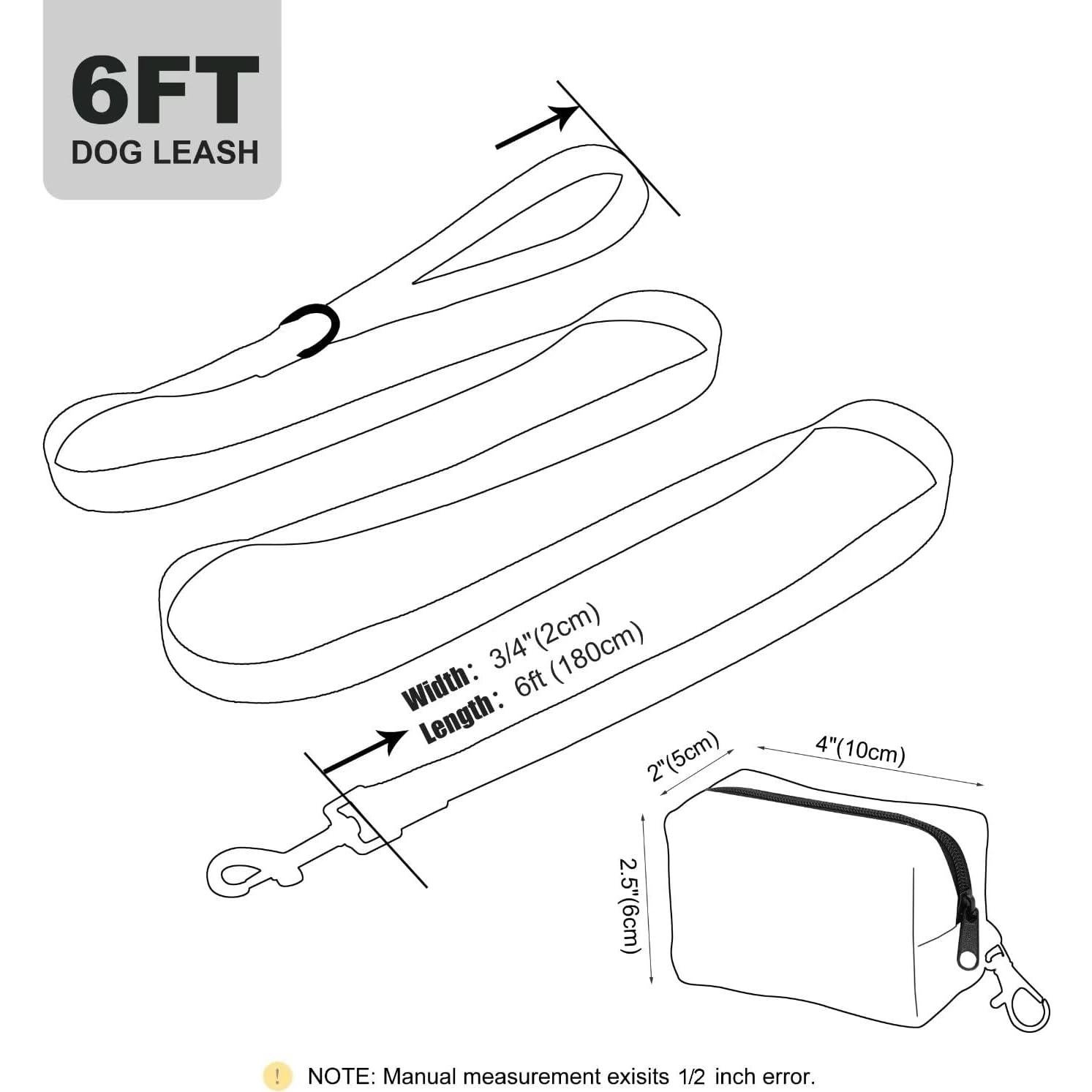 Correa Reflectante Didog de Nylon 1.8m con Dispensador para Perros