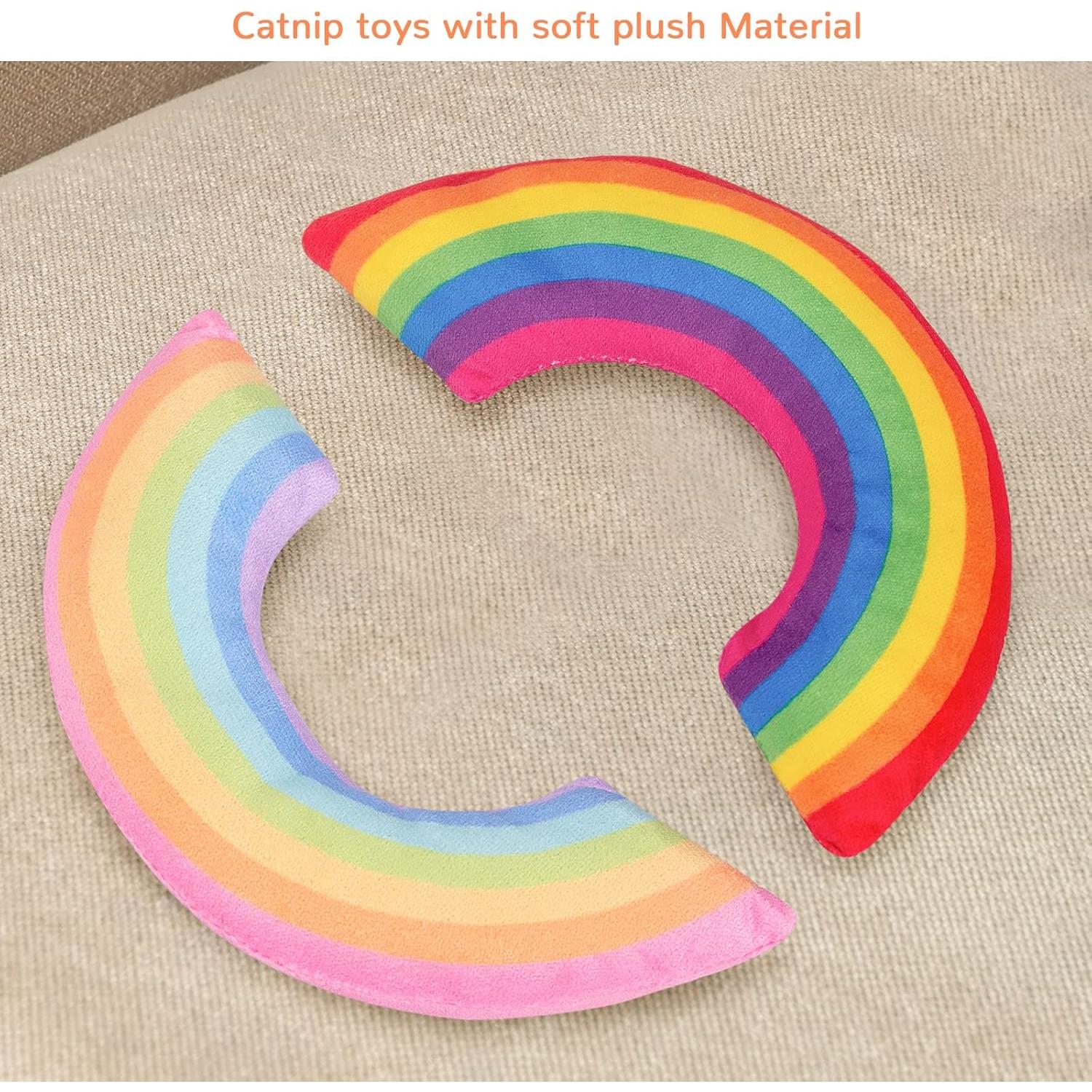 Juguetes de Gato ETEKYER Arcoíris con Catnip - Paquete de 2