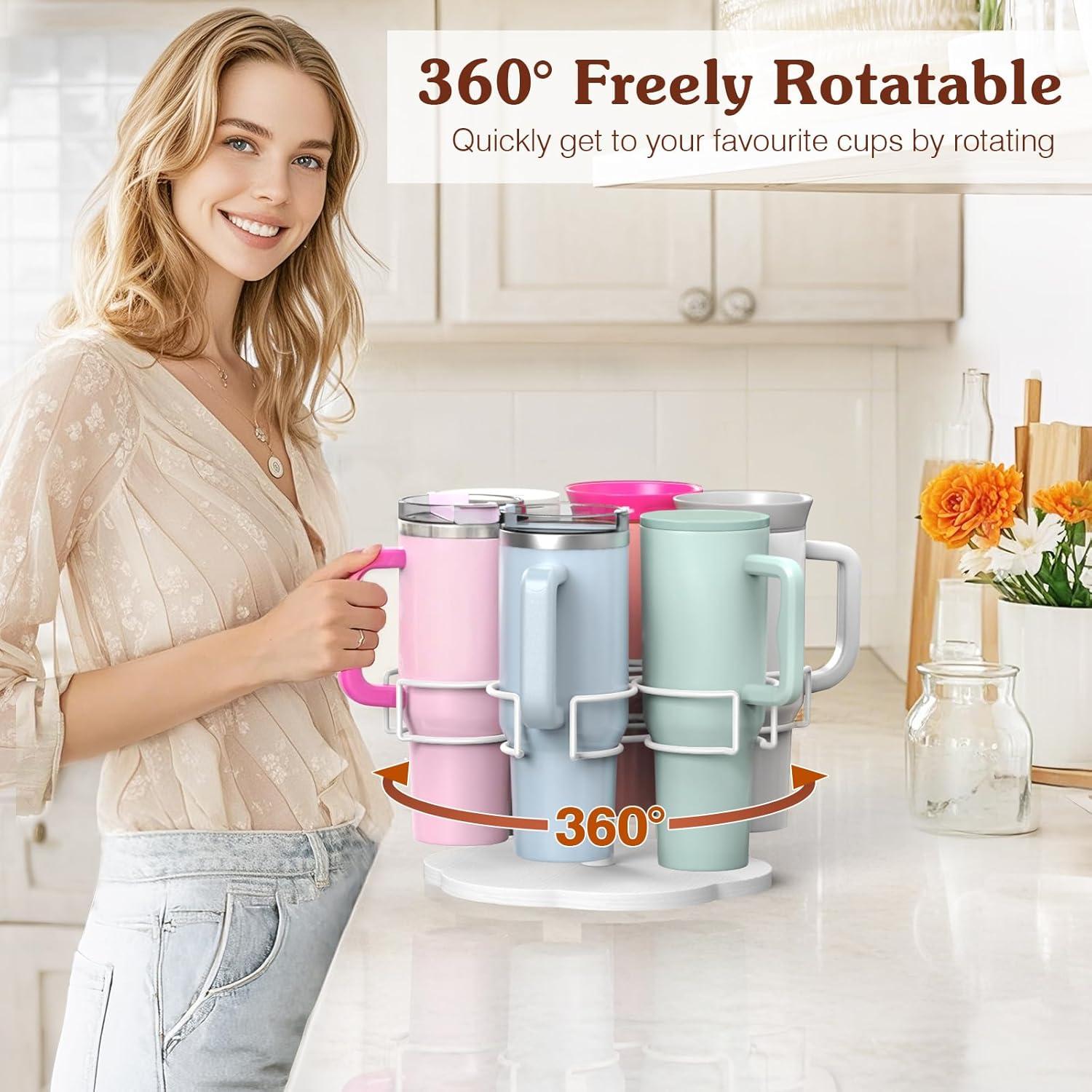 Organizador de Tazas Housolution 40 oz Soporte Rotativo Blanco