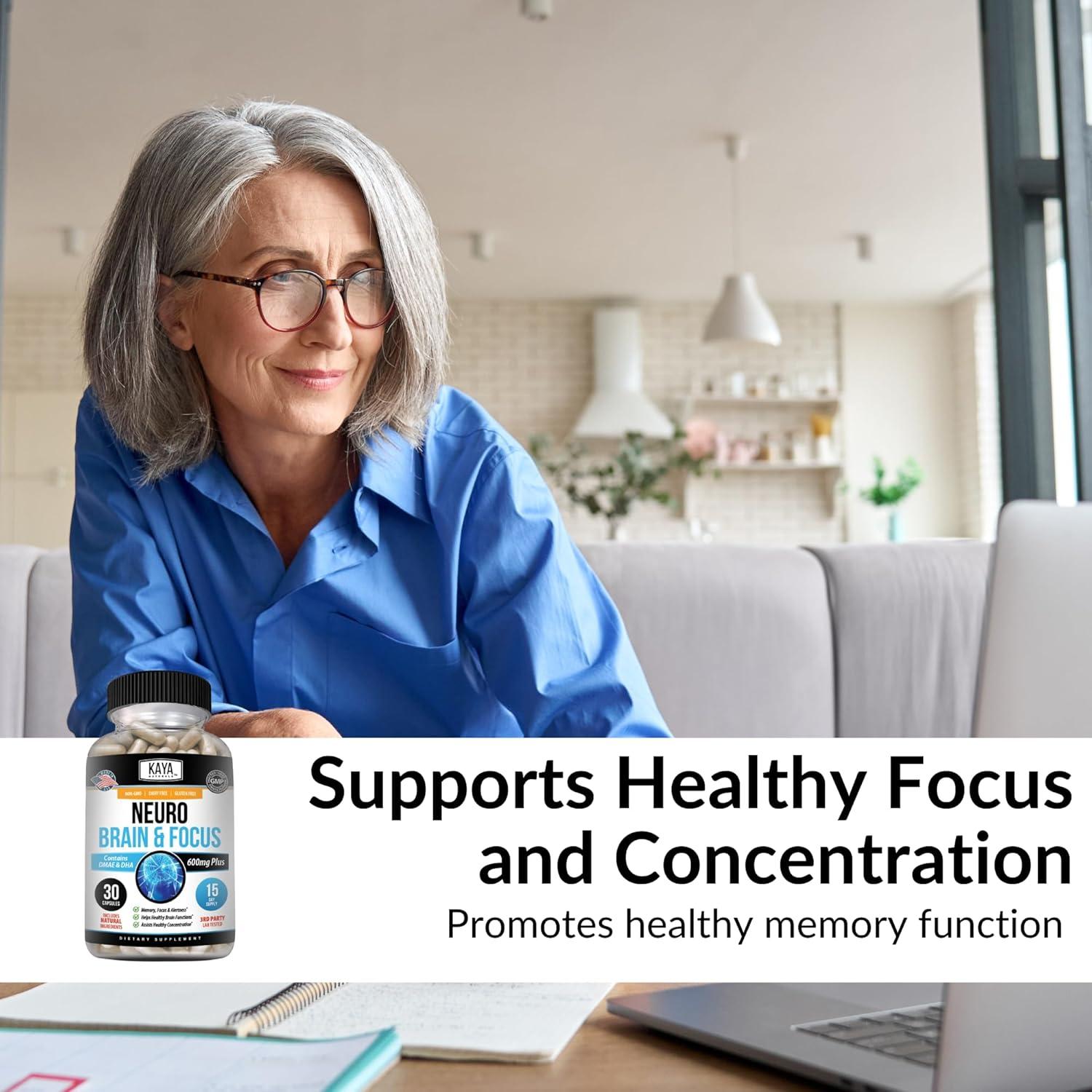 Suplemento Nootrópico Kaya Naturals para Memoria y Enfoque - 30 Cápsulas