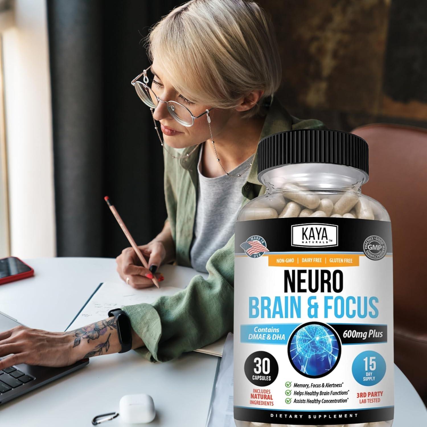 Suplemento Nootrópico Kaya Naturals para Memoria y Enfoque - 30 Cápsulas