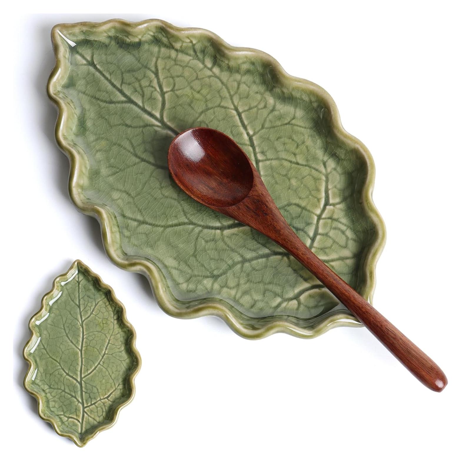 Soporte de Cuchara de Cerámica Anoose Verde 18.5x11.4cm