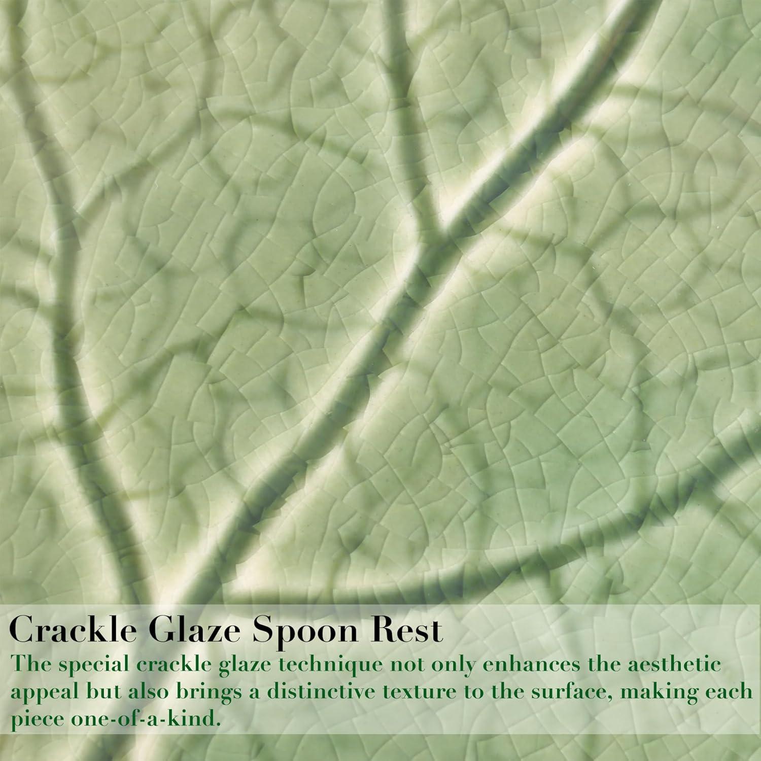 Soporte de Cuchara de Cerámica Anoose Verde 18.5x11.4cm