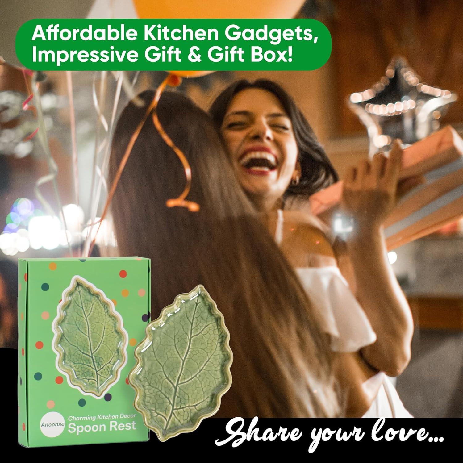 Soporte de Cuchara de Cerámica Anoose Verde 18.5x11.4cm