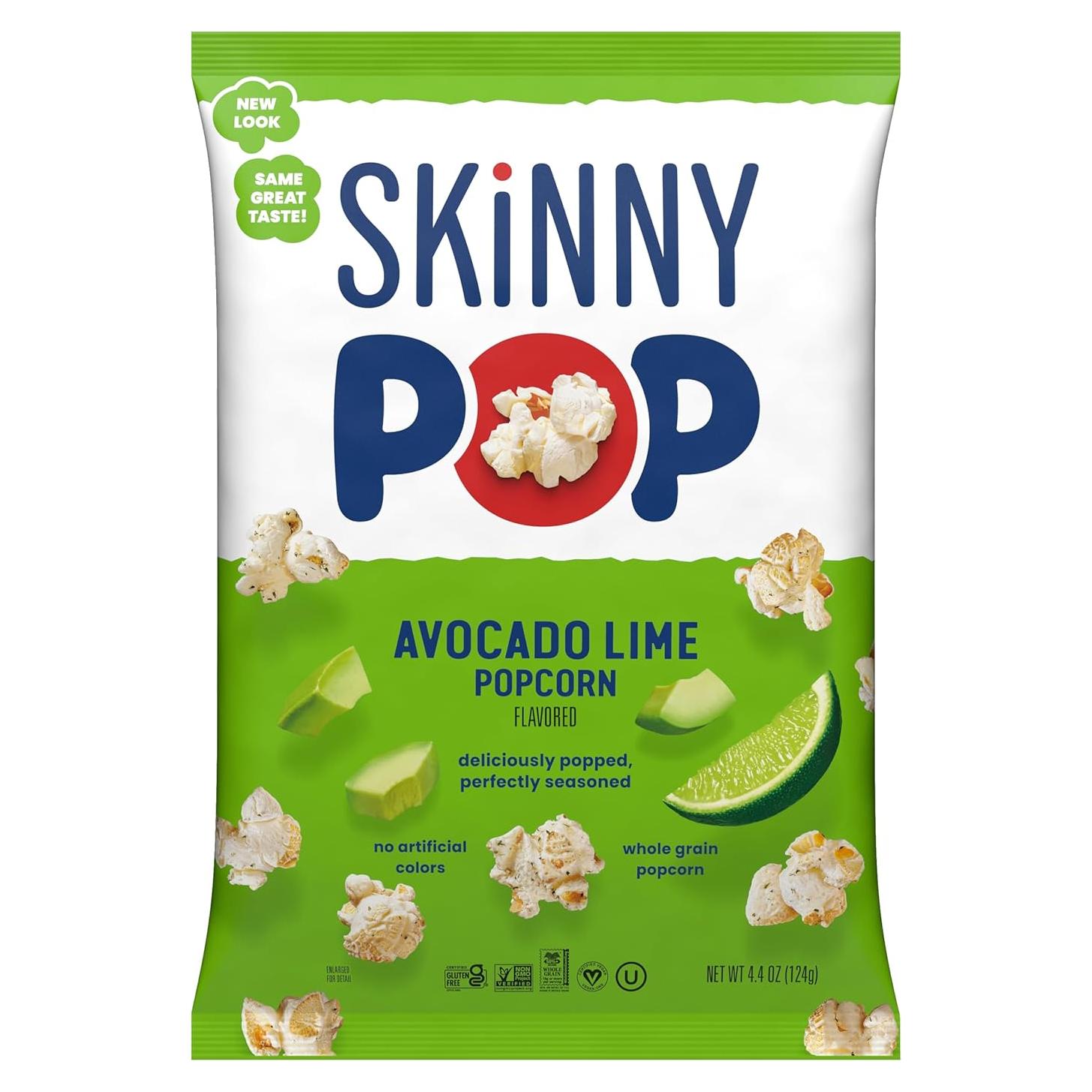 SkinnyPop Palomitas Lima de Aguacate 125g - Snack Sin Lácteos