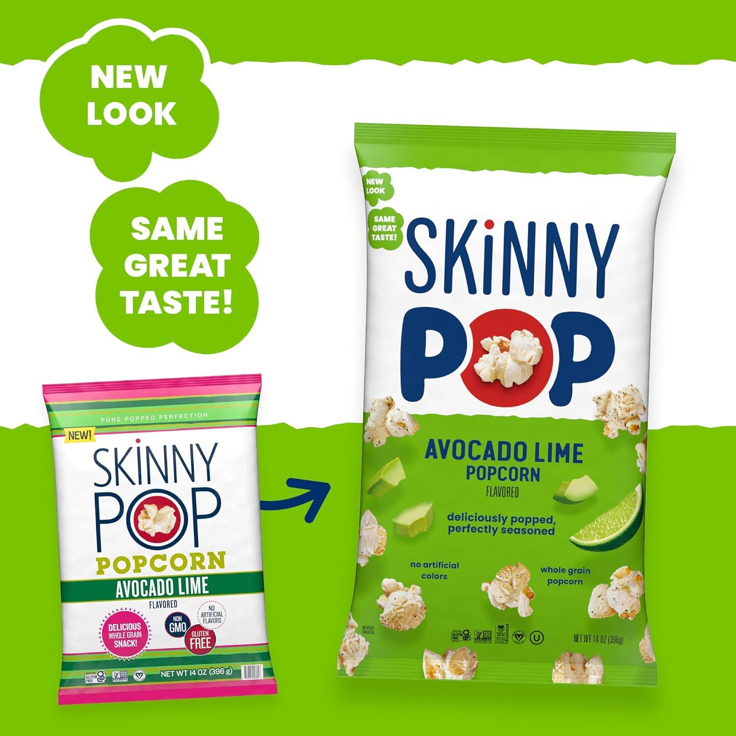 SkinnyPop Palomitas Lima de Aguacate 125g - Snack Sin Lácteos