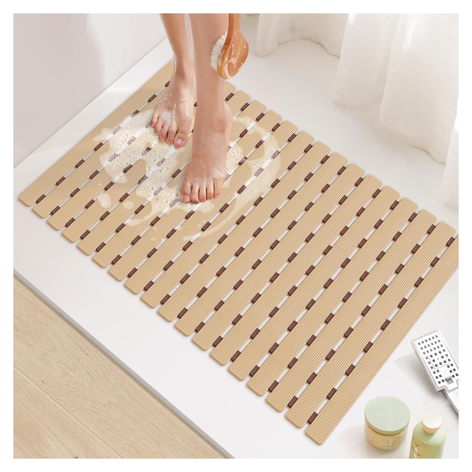 Alfombrilla de Baño Antideslizante Yolife 63x40 cm Marrón