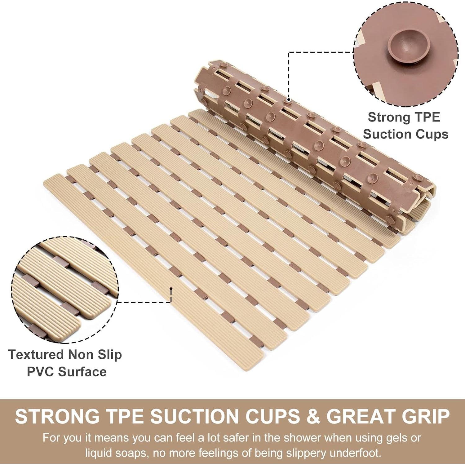 Alfombrilla de Baño Antideslizante Yolife 63x40 cm Marrón