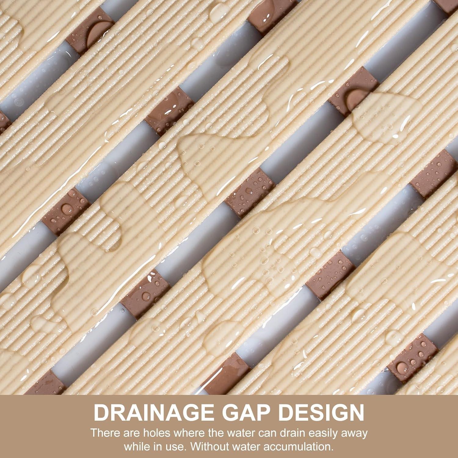 Alfombrilla de Baño Antideslizante Yolife 63x40 cm Marrón