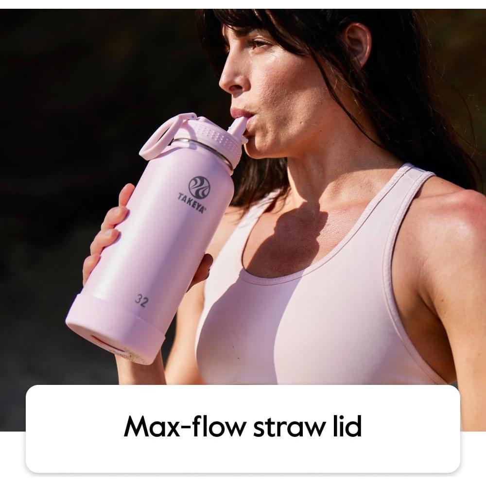 Botella Acero Inoxidable Takeya 532ml Tapa Popote Azul