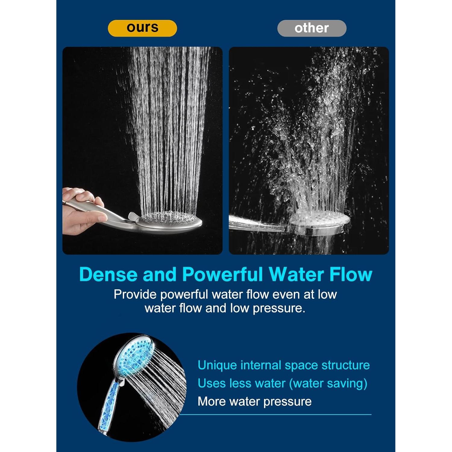 Cabezal de Ducha Cobbe 2 en 1 Alta Presión 48 Configuraciones