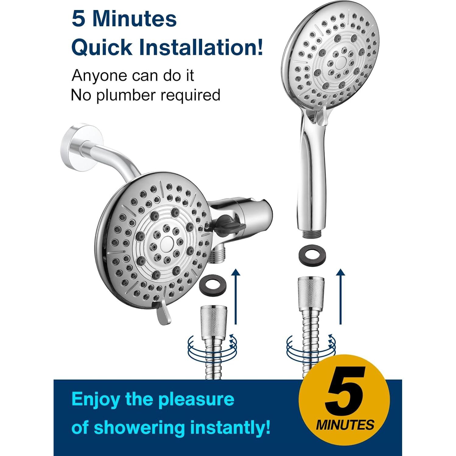 Cabezal de Ducha Cobbe 2 en 1 Alta Presión 48 Configuraciones