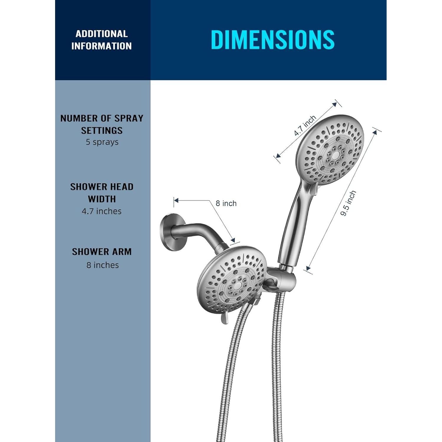 Cabezal de Ducha Cobbe 2 en 1 Alta Presión 48 Configuraciones