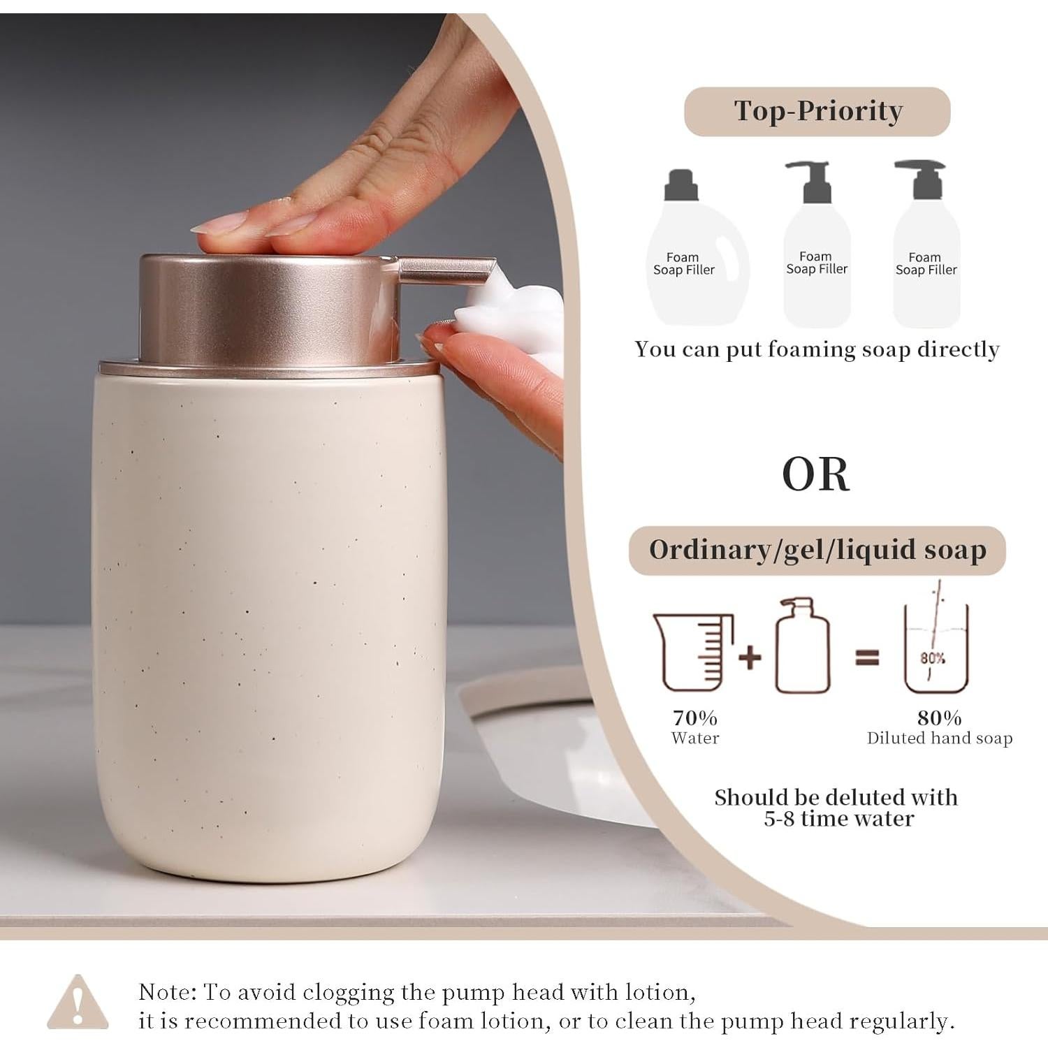 Conjunto de Accesorios de Baño BosilunLife 4 Piezas Cerámica Albaricoque