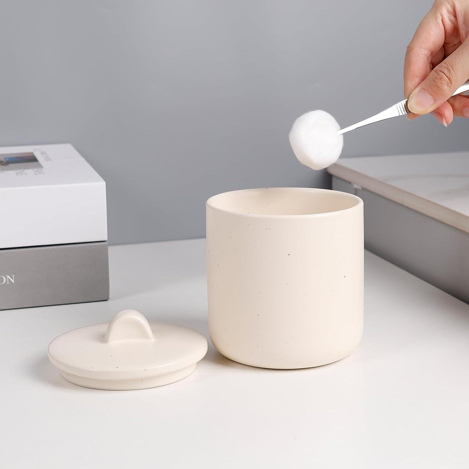 Conjunto de Accesorios de Baño BosilunLife 4 Piezas Cerámica Albaricoque