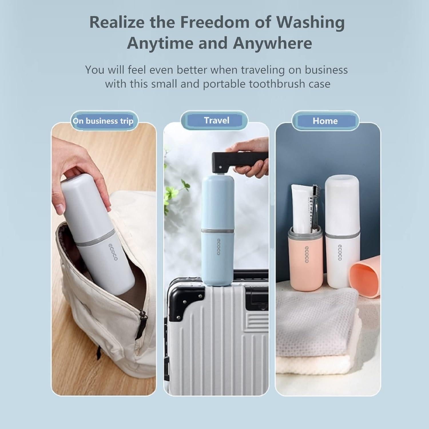 Estuche de Viaje para Cepillo de Dientes ZWCEGND Azul 20 cm