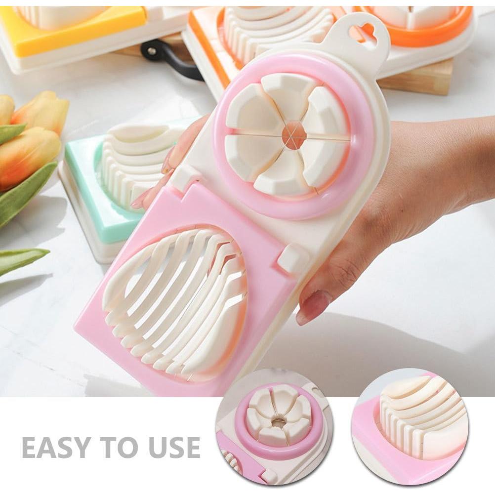 Cortador de Huevos Cocidos PRETYZOOM Acero Inoxidable Rosa