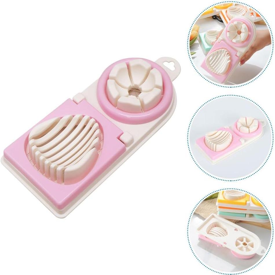 Cortador de Huevos Cocidos PRETYZOOM Acero Inoxidable Rosa