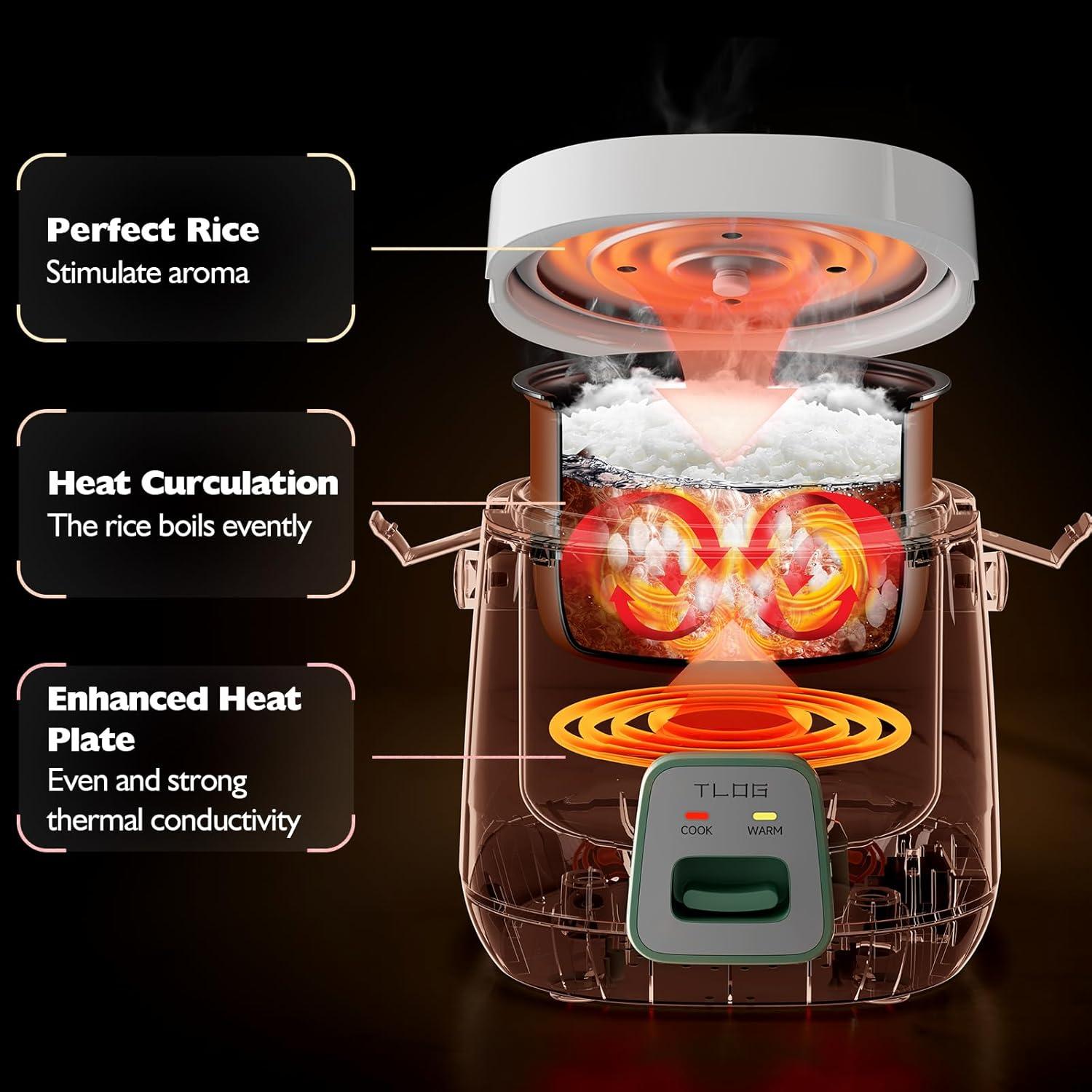 Cocedor de Arroz TLOG ARC-145 2 Tazas Antiadherente 1.2L