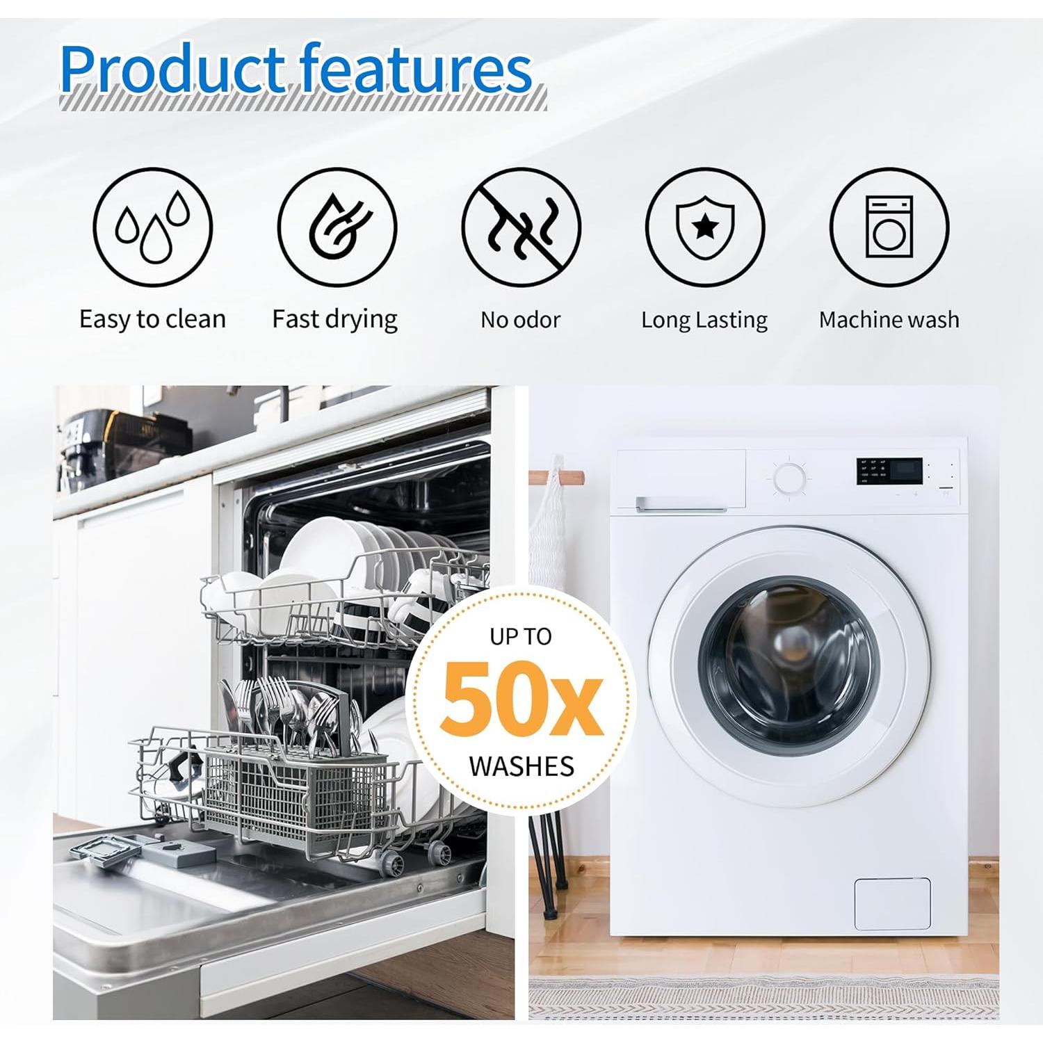 Paños de Cocina Reutilizables HOMERHYME - 10 Toallas Absorbentes Gris