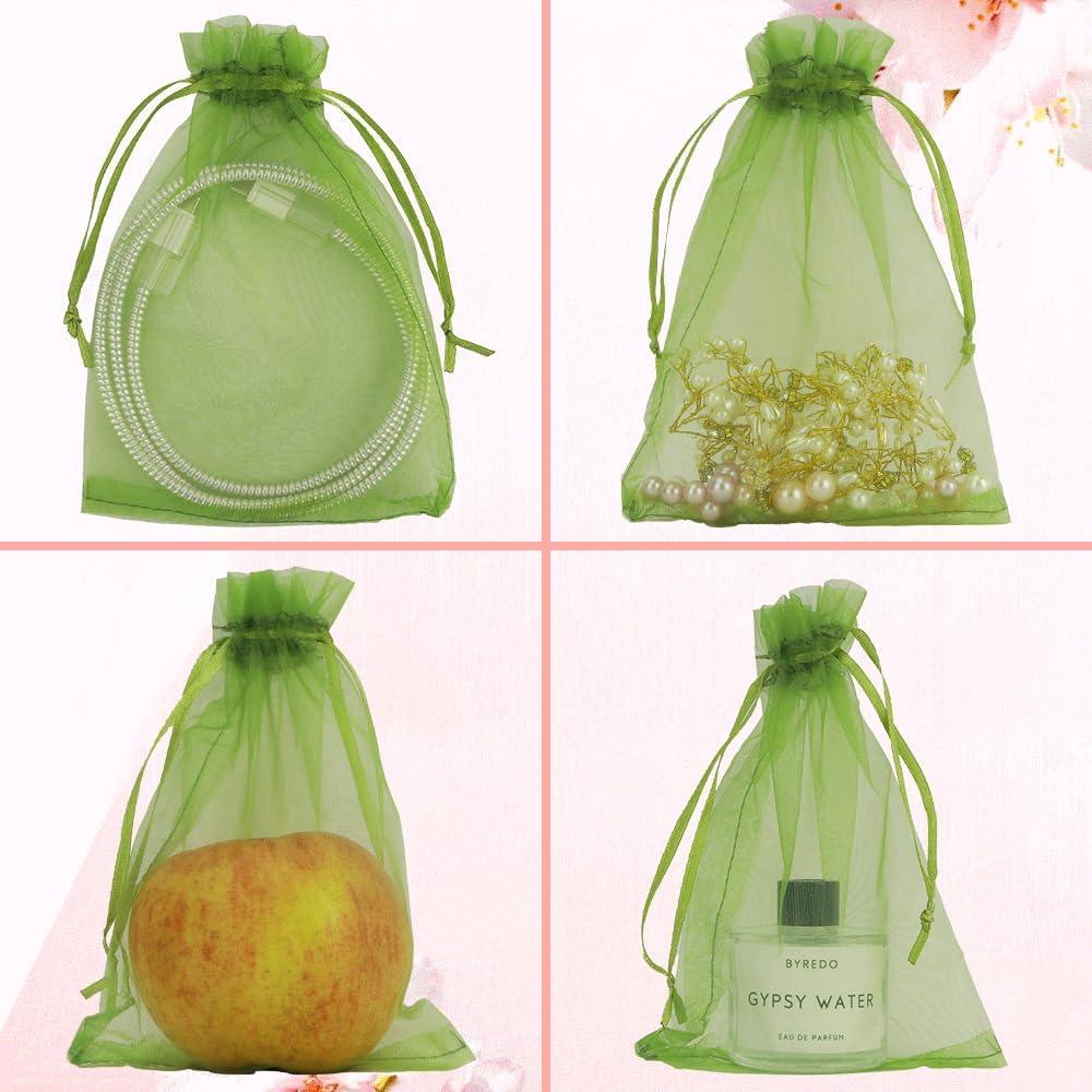 Bolsas de Organza Diueoly 50 Pcs 13x18 cm Verde Militar