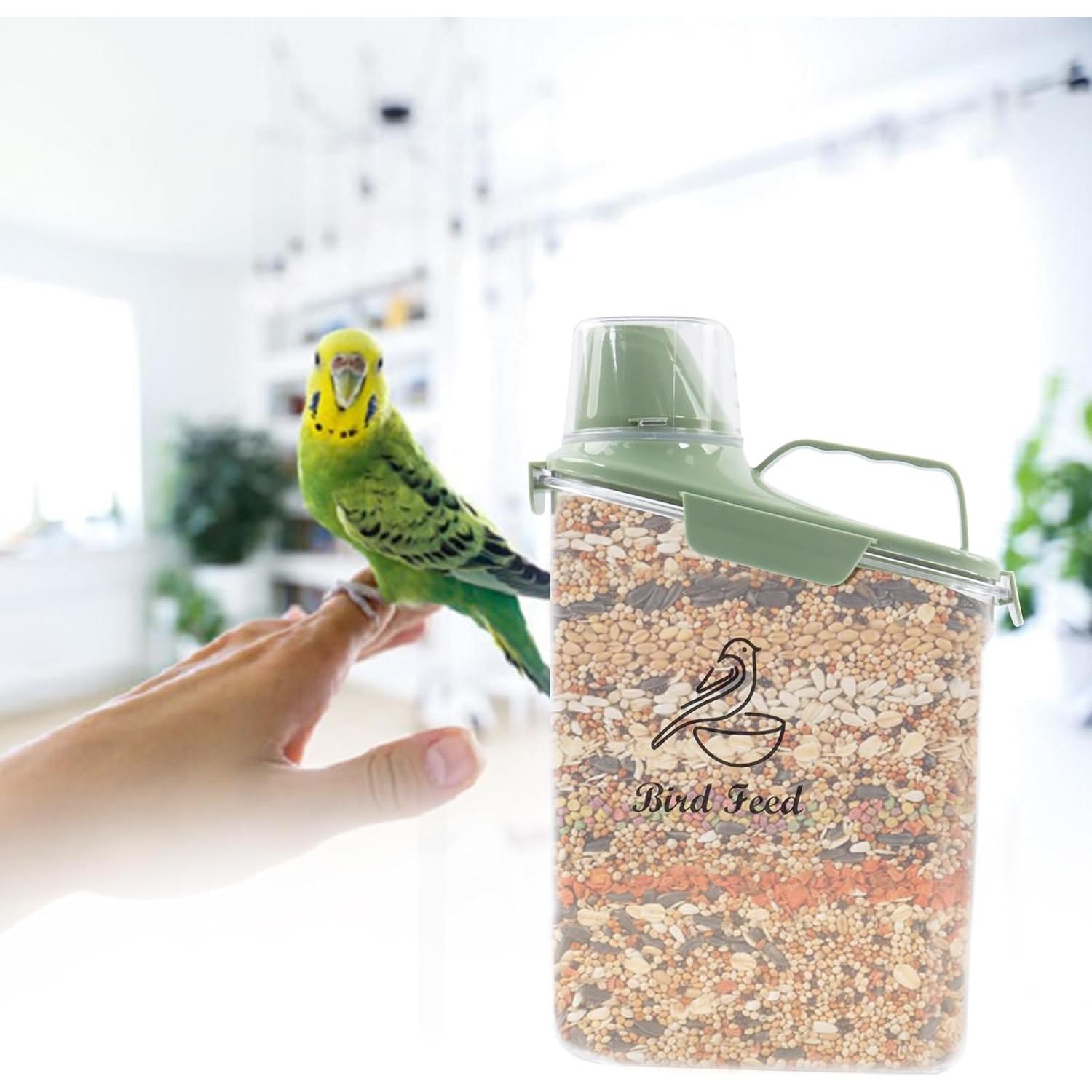 Contenedor Hermético para Semillas de Aves Brabtod 2.8L Verde