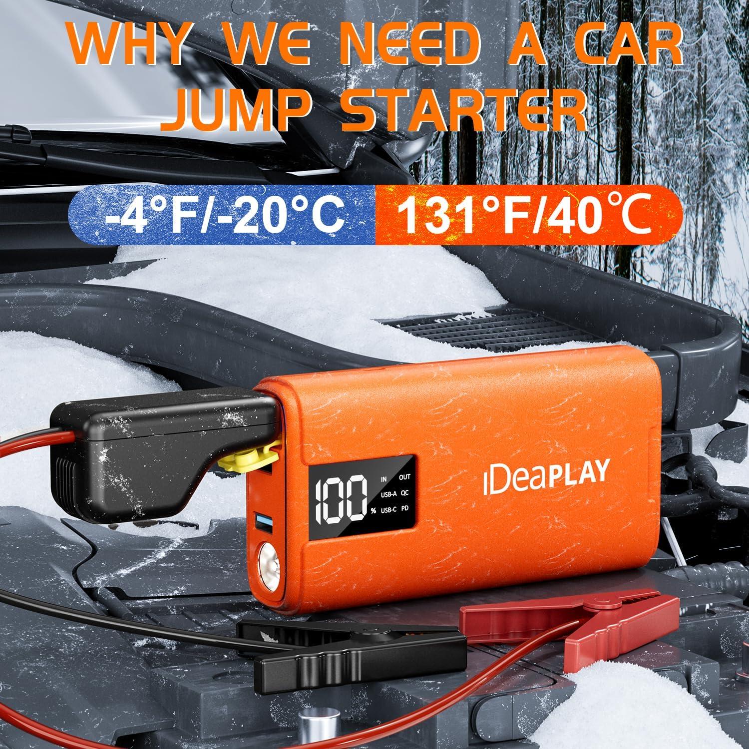 Arrancador IDEAPLAY J10 2000A 12V para Coche y Moto