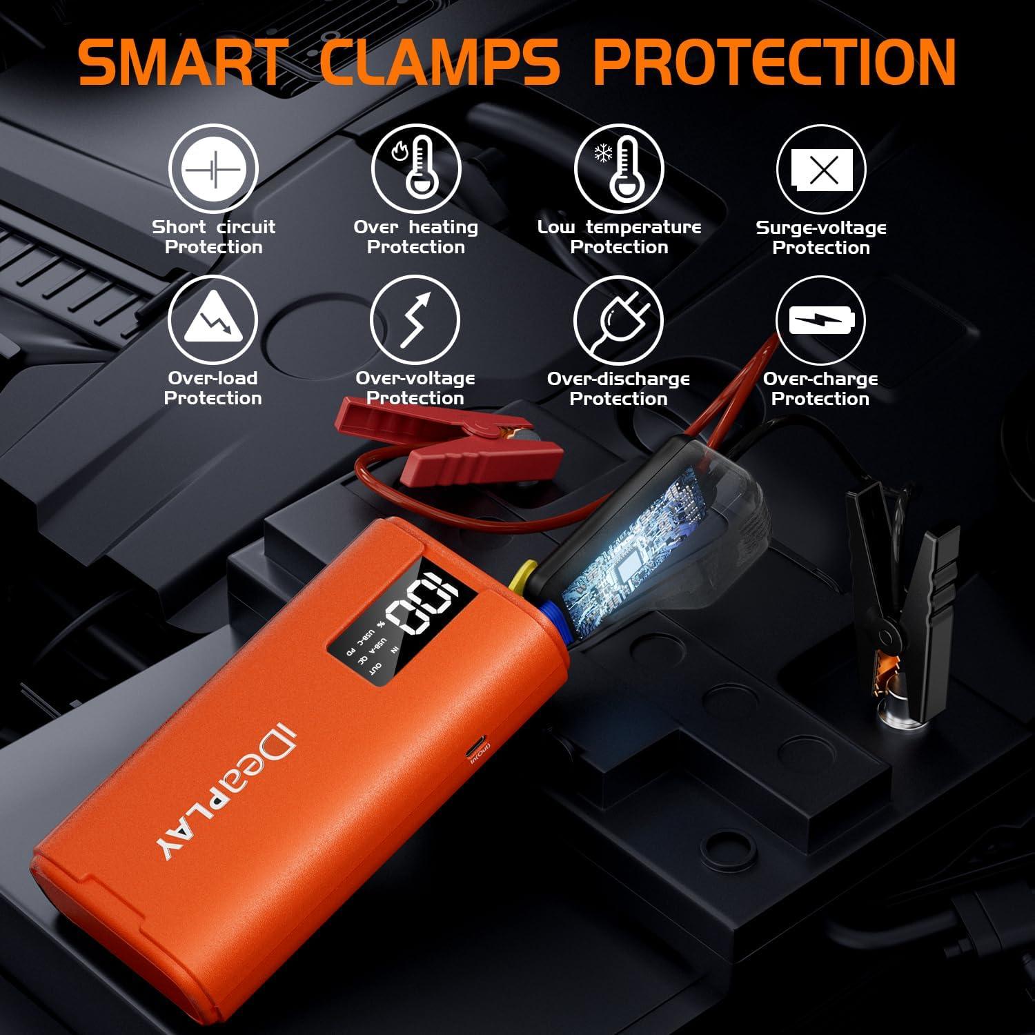 Arrancador IDEAPLAY J10 2000A 12V para Coche y Moto