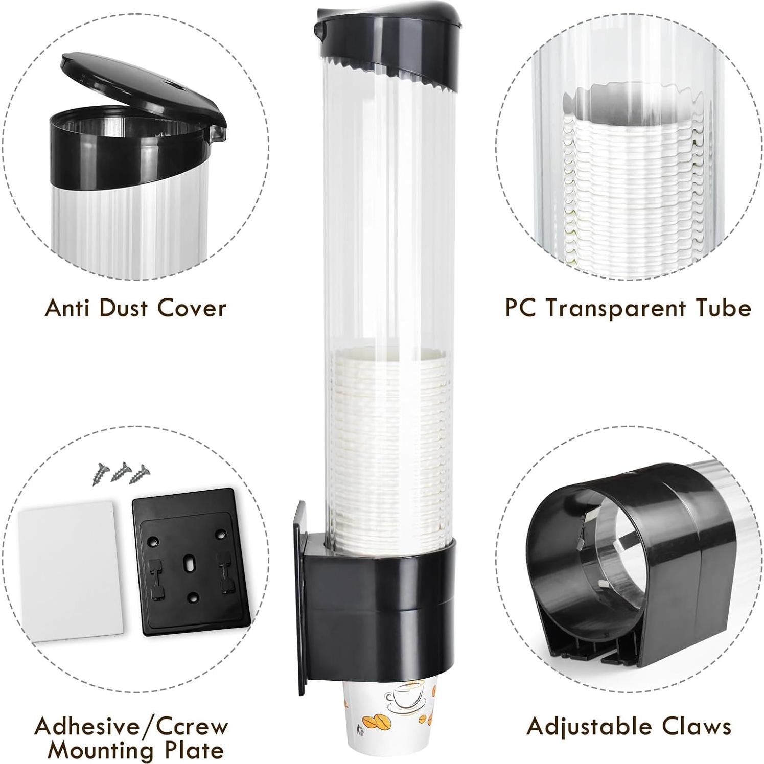 Dispensador de Tazas LBTING Negro para Tazas de 5 a 7 oz